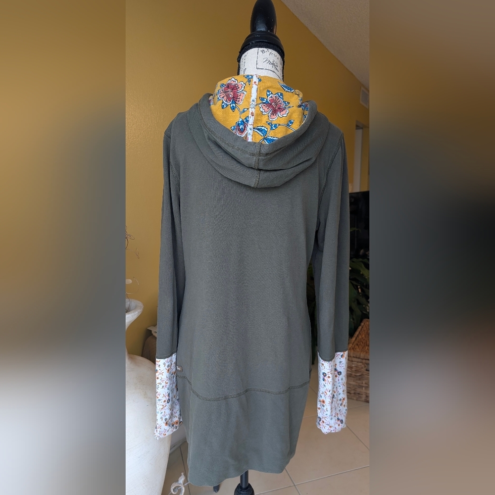 Matilda Jane Olive Green Hoodie Choose your own path Patch of light Size Large - Picture 11 of 13